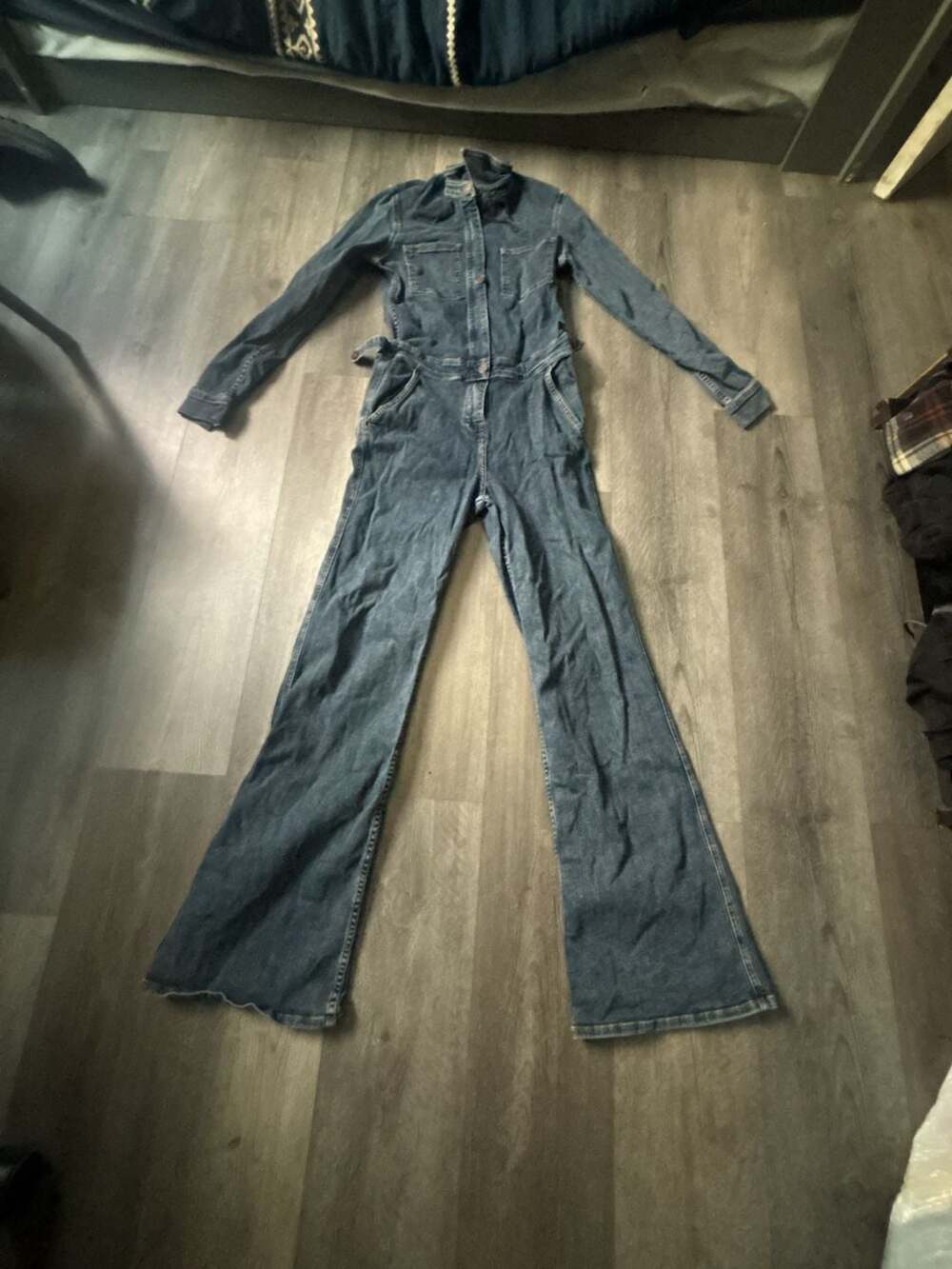 Rivet Utility Denim Boiler Suit Jumpsuit